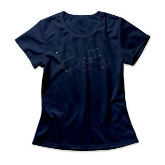 Camiseta Feminina Squares - Azul Marinho