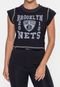 Cropped NBA Feminino College Brooklyn Nets Preto - Marca NBA