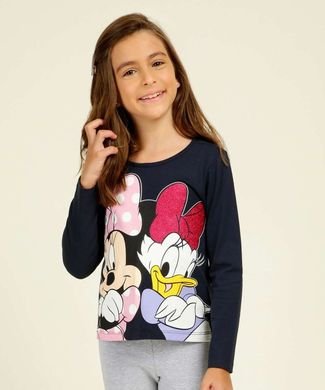 Blusa Infantil Menina Minnie Anime Fofo Manga Longa Disney