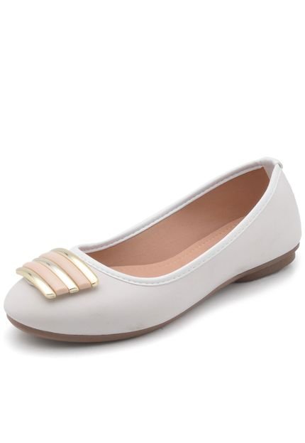 Sapatilha DAFITI SHOES Aplique Off-White - Marca DAFITI SHOES