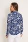 Camisa Social Feminina Crepe Estampa Floral Azul - Marca Olimpo Camisaria