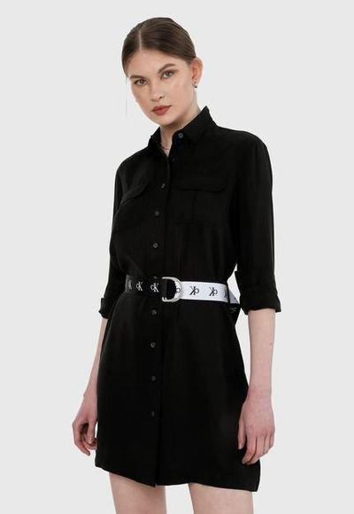 Vestido Negro-Blanco Calvin Klein - Ahora | Dafiti