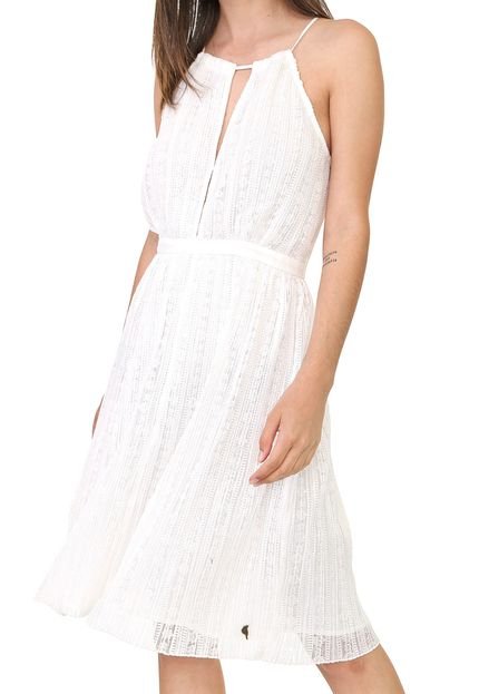 Vestido Enfim Curto Renda Off-White - Marca Enfim