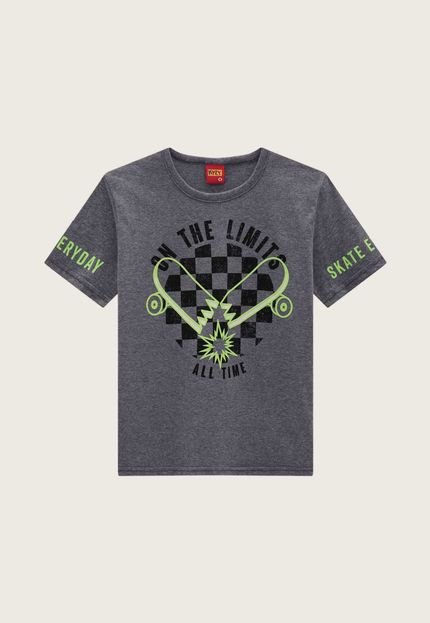 Camiseta Infantil Kyly Skate Cinza - Marca Kyly