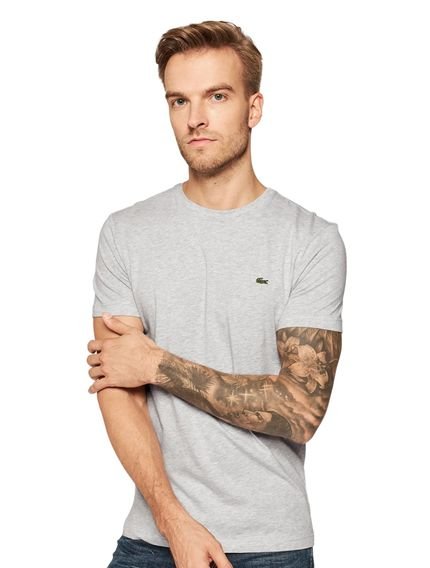 Camiseta Lacoste Masculina Jersey Pima Cotton Cinza Mescla - Marca Lacoste