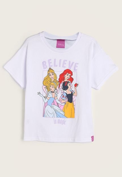 Camiseta Infantil Malwee Kids Princesas Branca - Marca Malwee Kids