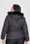 Jaqueta Plus Size para Inverno Bobojaco Nylon Capuz Removível Preto - Marca Cia do Vestido