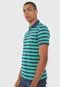 Camisa Polo Calvin Klein Reta Listrada Azul/Verde - Marca Calvin Klein