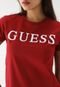 Camiseta Guess Reta Estampada Vermelha - Marca Guess