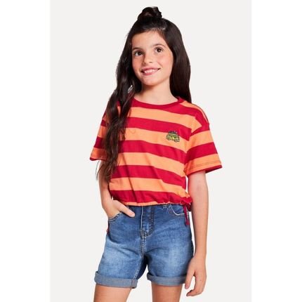 Camiseta Menina Cropped Listra Axe Reserva Mini Vermelho - Marca Reserva Mini