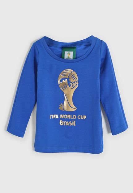 Camiseta Licenciados Copa do Mundo FIFA Ouro Infantil Azul - Marca Licenciados Copa do Mundo