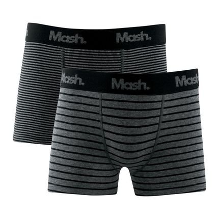 Kit 2 Cuecas Mash Infantil Boxer Cotton Listras - Marca MASH