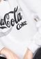 Moletom Flanelado Fechado Coca-Cola Jeans Aplicações Branco - Marca Coca-Cola Jeans