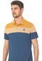 Camisa Polo Mr Kitsch Reta Recortes Azul-marinho/Amarela - Marca MR. KITSCH