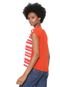 Blusa Cativa Cetim Estampada Laranja - Marca Cativa