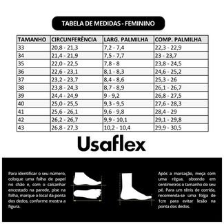 Sapatilha Usaflex Feminina Bico Redondo Elastano Diabetes Casual T7524DB