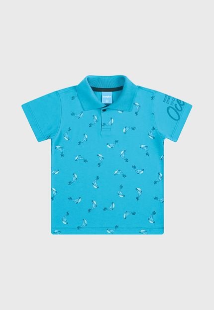 Camisa Polo Kamylus Infantil Bichos Azul - Marca Kamylus