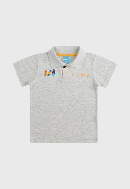 Camisa Polo Kamylus Infantil Mini Print Cinza - Marca Kamylus