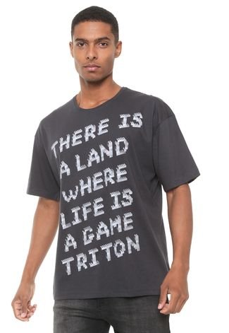 Camiseta Triton Lettering Grafite