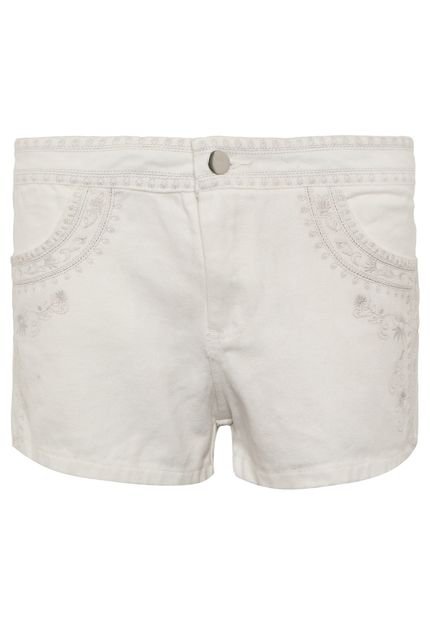 Short Jeans BYZ Detalhe Bordado Branco - Marca BYZ