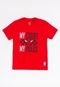 Camiseta NBA Juvenil Estampada Chicago Bulls Casual Vermelha - Marca NBA
