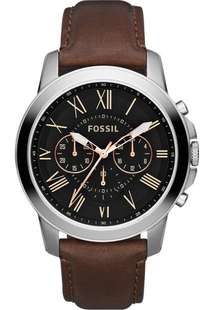 Relógio Fossil FS48130PN Prata - Marca Fossil