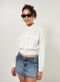 Jaqueta Cropped Bomber Off-White - Marca Youcom
