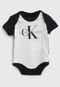 Body Calvin Klein Kids Infantil Logo Branco/Preto - Marca Calvin Klein Kids
