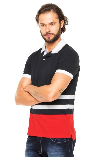 Camisa Polo Tommy Hilfiger Keiran Azul/Vermelha/Branca - Marca Tommy Hilfiger