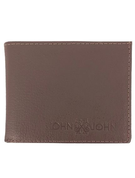 Carteira John John Masculina Couro Basic Down Logo Key Marrom - Marca John John