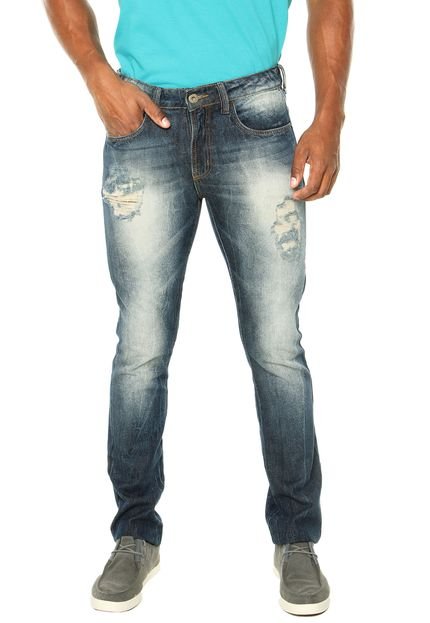 Calça Jeans Triton Reta Puídos Azul - Marca Triton