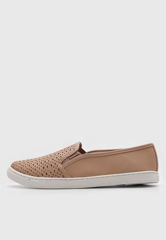 Slip On DAFITI SHOES Logo Nude - Compre Agora