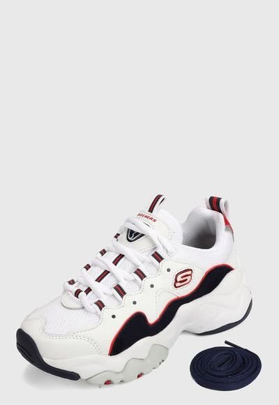 Tenis Lifestyle Blanco Azul Rojo Skechers D lite 3.0 Compra