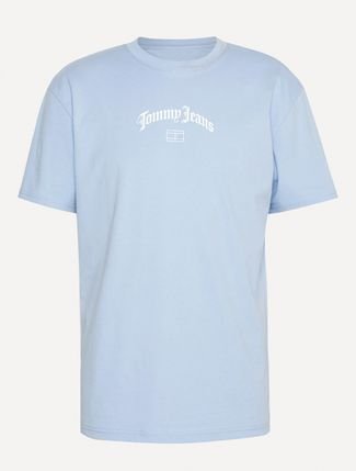 Camiseta Tommy Jeans Masculina Regular Grunge Arch Azul Claro