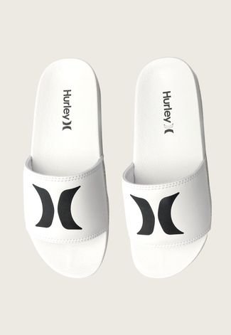 Chinelo Hurley Slider Brand Label Branco - Compre Agora