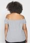 Blusa AMBER Plus Size Ombro a Ombro Cinza - Marca AMBER Curves