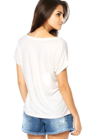 Camiseta Anna Flynn Bordado Off-white