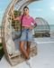 Bermuda Jeans Meia Coxa Feminina Cintura Alta Abertura Barra 23507 Média Consciência - Marca Consciência