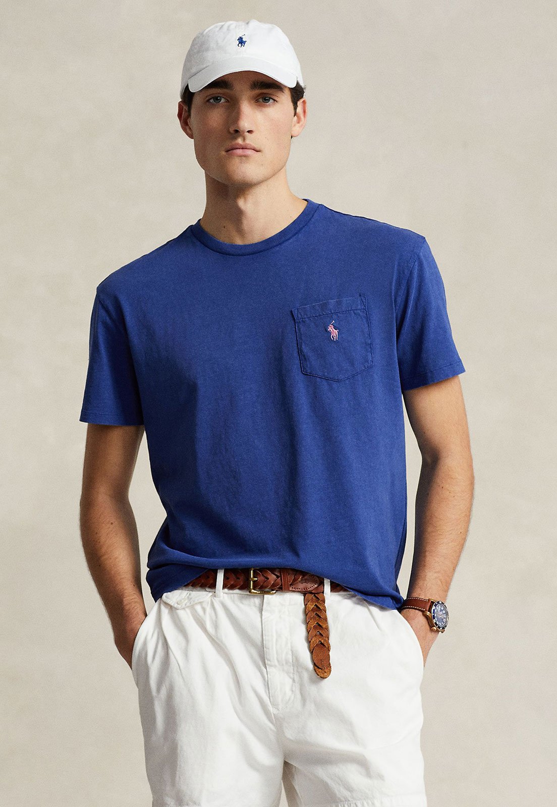 Camiseta Polo Ralph Lauren Reta Pocket Logo Azul - Marca Polo Ralph Lauren