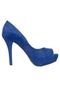 Peep Toe Vizzano Meia Pata Quadrada Azul - Marca Vizzano