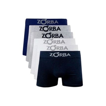 Cuecas Boxer Zorba Em Algodão Sem Costura 6 Unidades Colorido - Marca Zorba