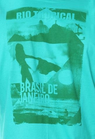 Camiseta Tropical Brasil Estampada Verde