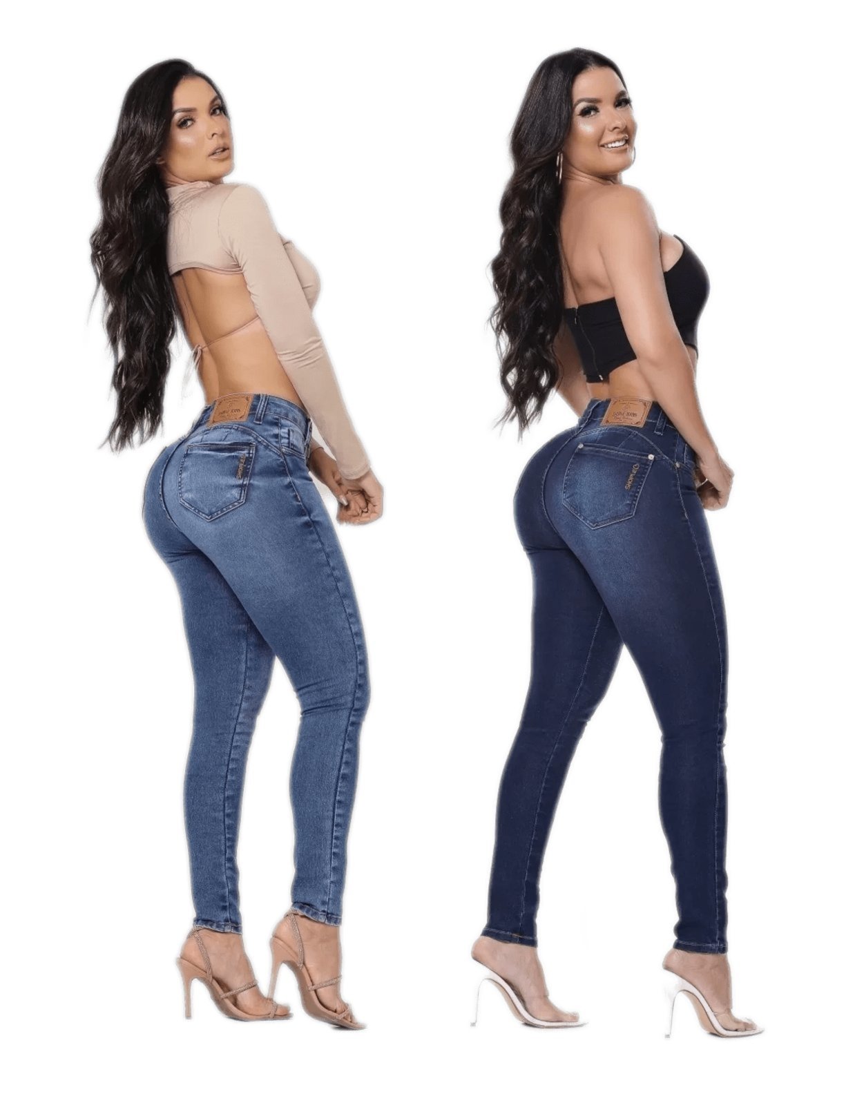 kit 2 Calça Jeans Feminina Levanta Bumbum Modeladora ORIGINAL SHOPLE   A9  A2 - Marca SHOPLE