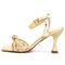 Sandália Salto Taça Tiras Croco Dourada - Marca Carolla Shoes