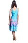 Vestido Carbella Decote Laço Azul Floral Estampado - Marca Carbella