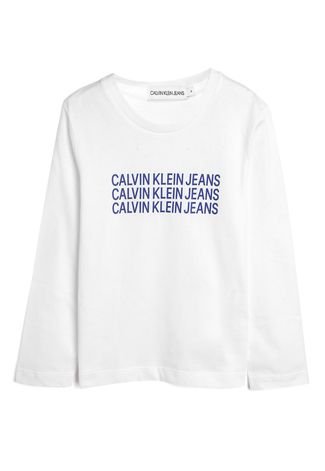 Camiseta Calvin Klein Kids Infantil Logo Branca