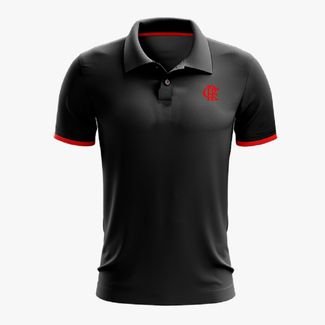 Camisa Polo Braziline Render Flamengo - Preto