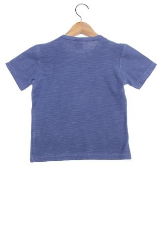 Camiseta Manga Curta Kyly Flamê Infantil Azul