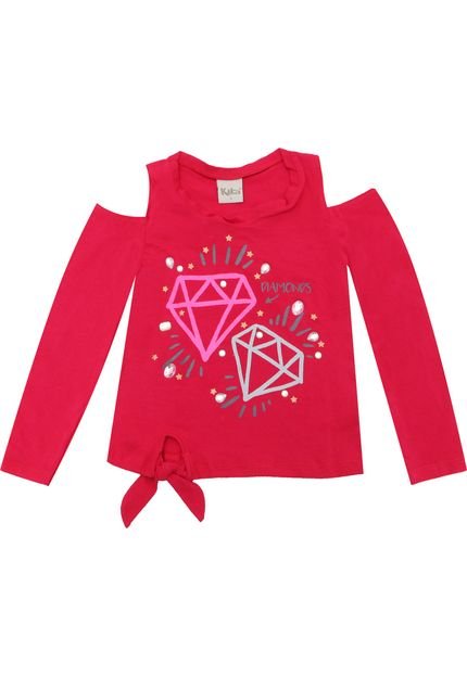 Blusa Kika Menina Frontal Rosa - Marca Kika