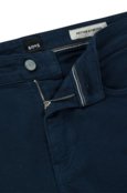 Calças De Corte Slim Em Denim De Algodão Stretch Preto - Marca BOSS